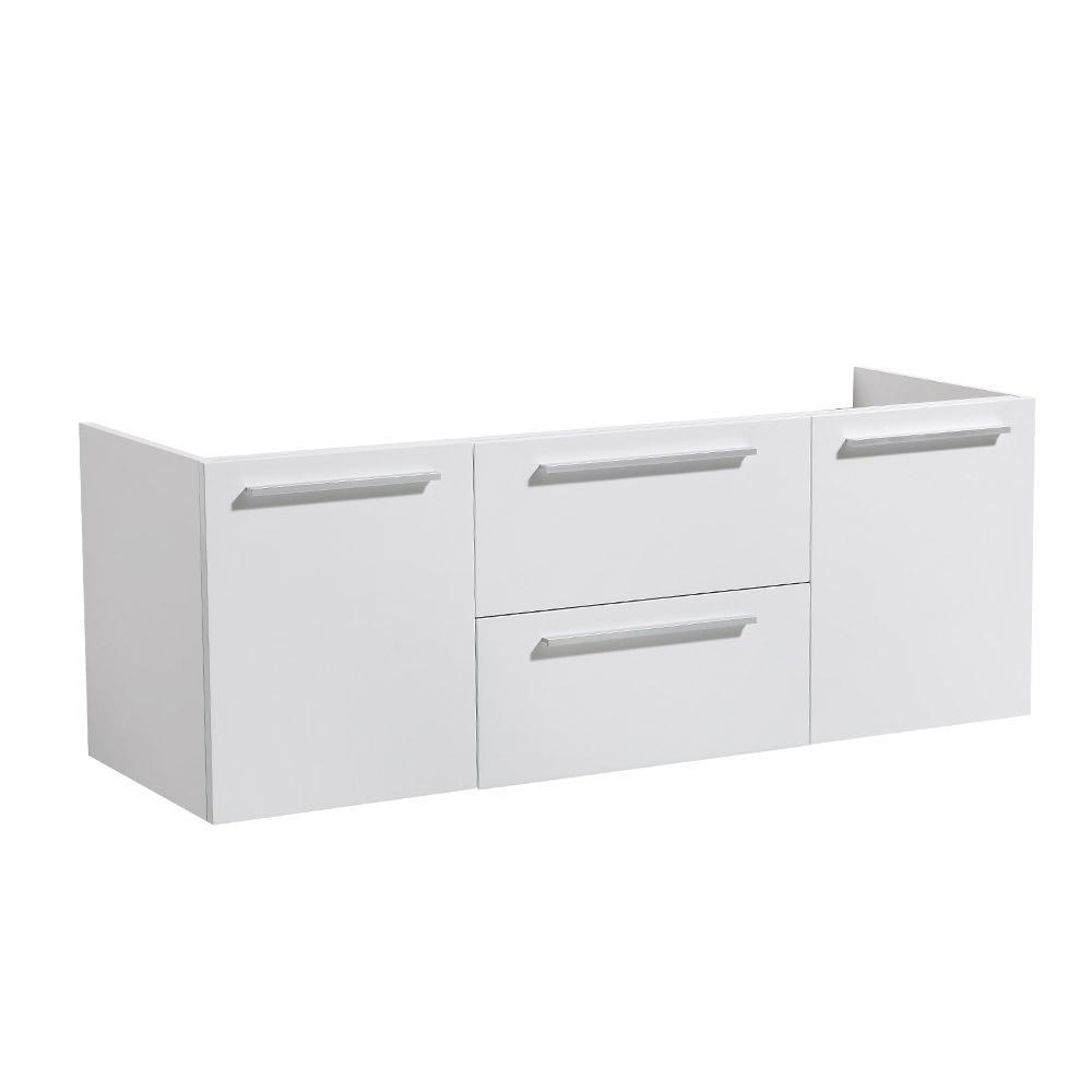 Fresca Opulento 54" White Modern Double Sink Cabinet FCB8013WH