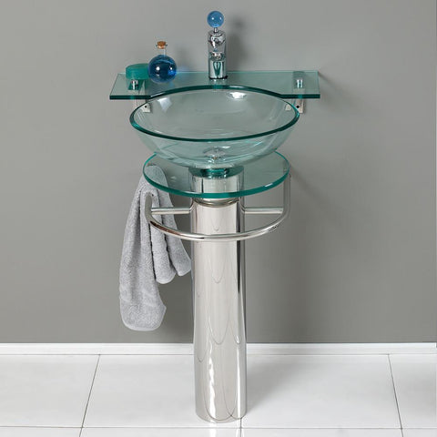 Image of Fresca Ovale 24" Modern Glass Bathroom Vanity