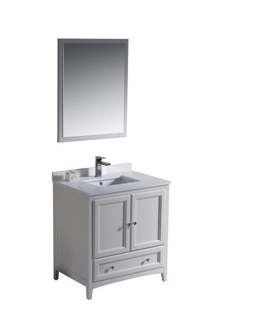 Image of Fresca Oxford 30" Bathroom Vanity FVN2030AW-FFT1030BN