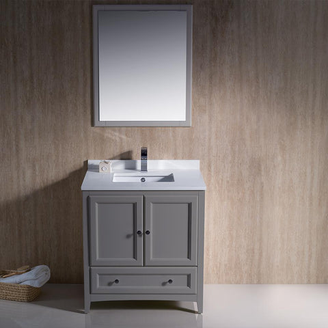 Image of Fresca Oxford 30" Gray Traditional Bathroom Vanity