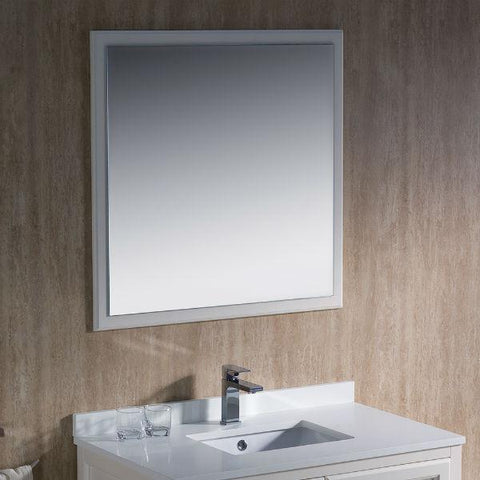 Image of Fresca Oxford 36" Antique White Traditional Single Bathroom Vanity FVN2036 FVN2036AW-FFT1030BN