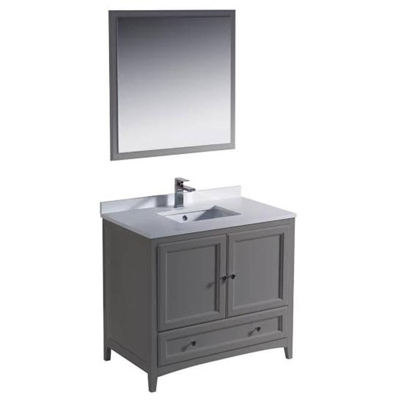 Fresca Oxford 36" Gray Traditional Single Bathroom Vanity FVN2036GR