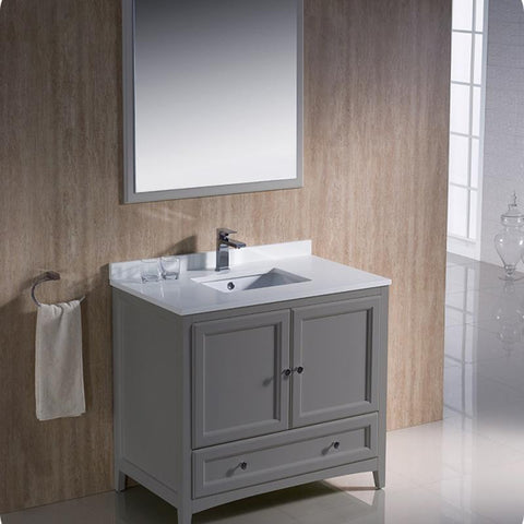 Image of Fresca Oxford 36" Gray Traditional Single Bathroom Vanity FVN2036GR