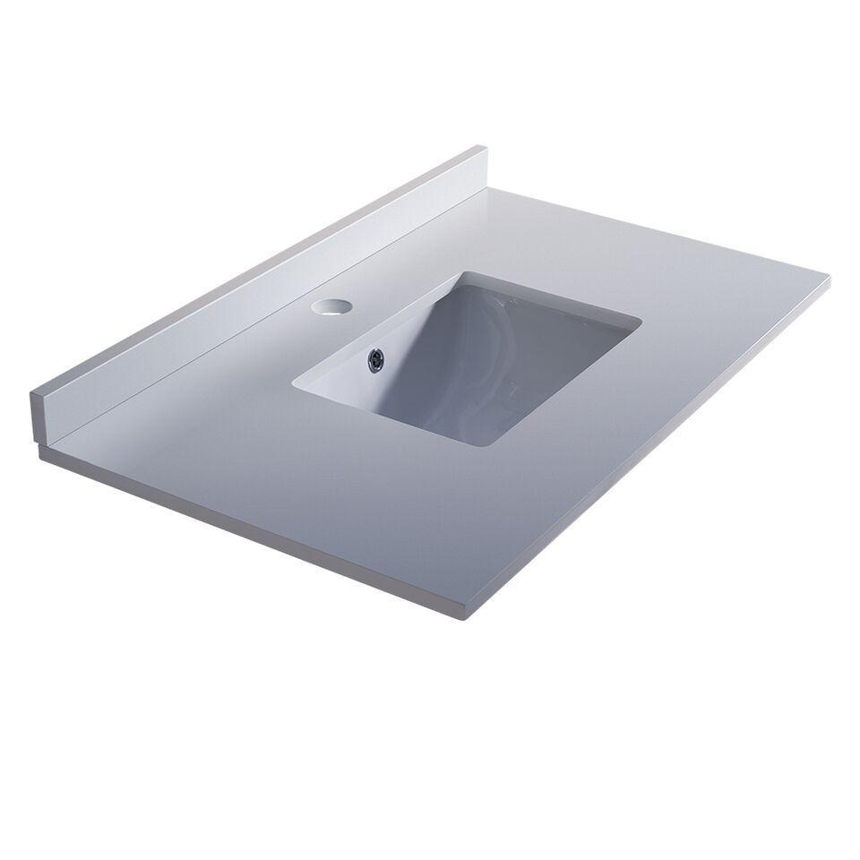 Fresca Oxford 36" White Countertop with Undermount Sink FCT2036WH-U