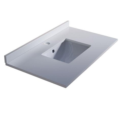 Image of Fresca Oxford 36" White Countertop with Undermount Sink FCT2036WH-U