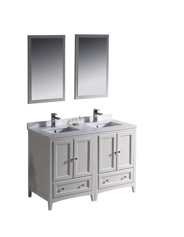 Image of Fresca Oxford 48" Double Sink Vanity FVN20-2424AW-FFT1030BN
