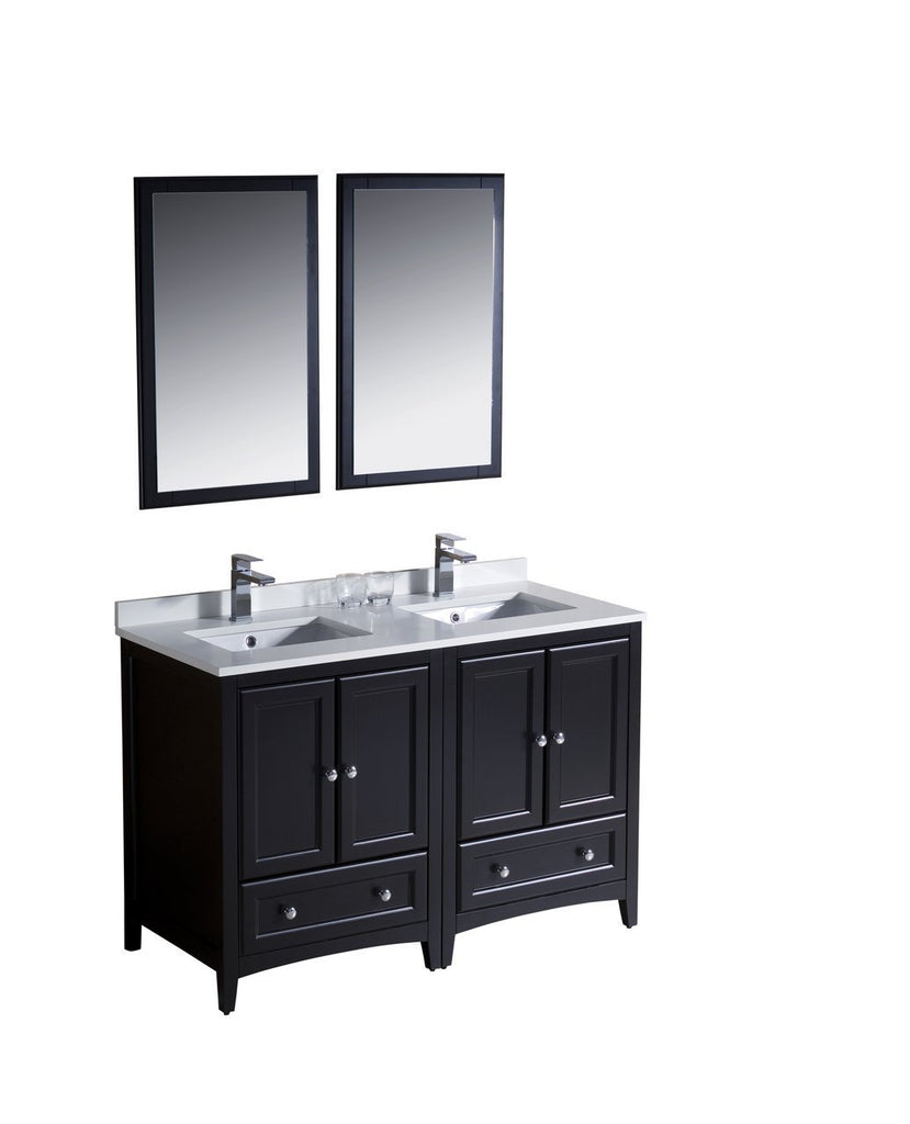 Fresca Oxford 48" Double Sink Vanity FVN20-2424ES-FFT1030BN