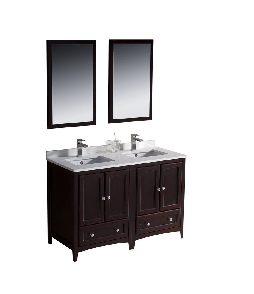 Fresca Oxford 48" Double Sink Vanity FVN20-2424MH-FFT1030BN