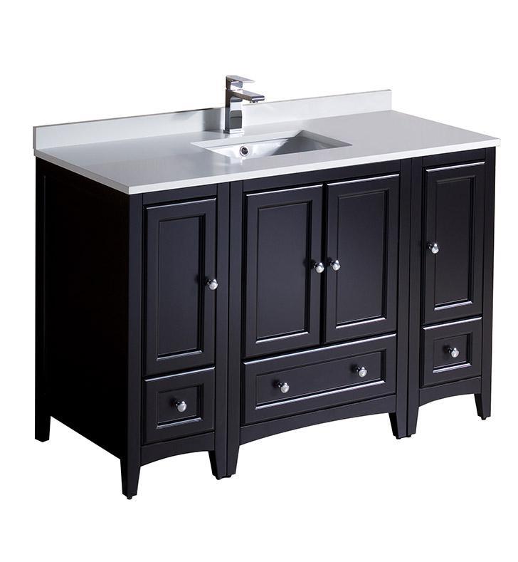Fresca Oxford 48" Espresso Traditional Bathroom Cabinets w/ Top & Sink FCB20-122412ES-CWH-U
