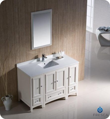 Image of Fresca Oxford 48" Traditional Bathroom Vanity FVN20-122412AW-FFT1030BN