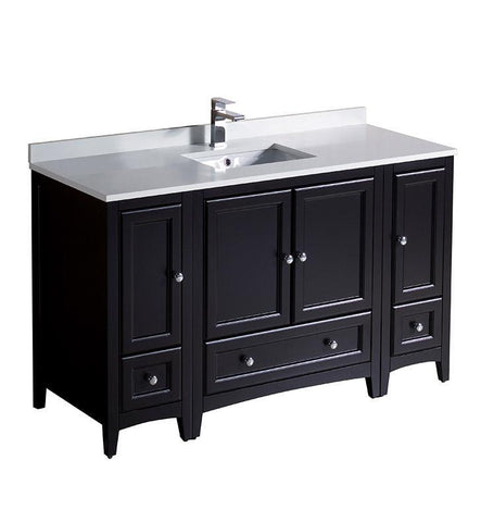 Image of Fresca Oxford 54" Espresso Traditional Bathroom Cabinets w/ Top & Sink FCB20-123012ES-CWH-U