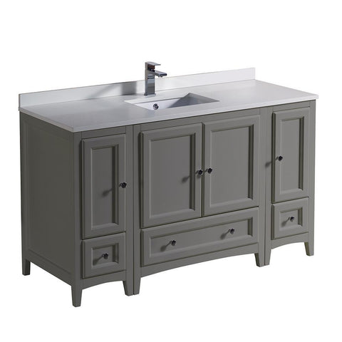 Image of Fresca Oxford 54" Gray Traditional Bathroom Cabinets w/ Top & Sink FCB20-123012GR-CWH-U
