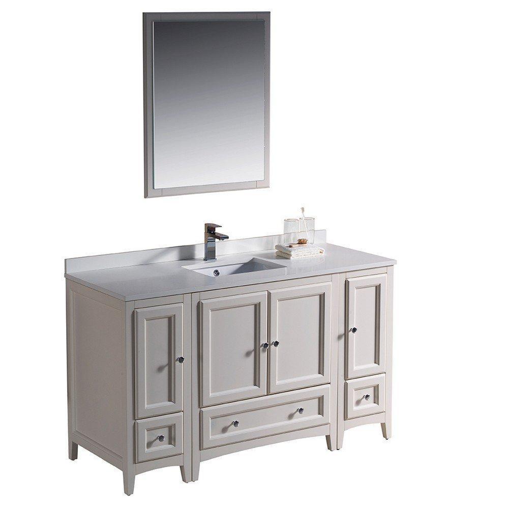 Fresca Oxford 54" Traditional Bathroom Vanity FVN20-123012AW-FFT1030BN