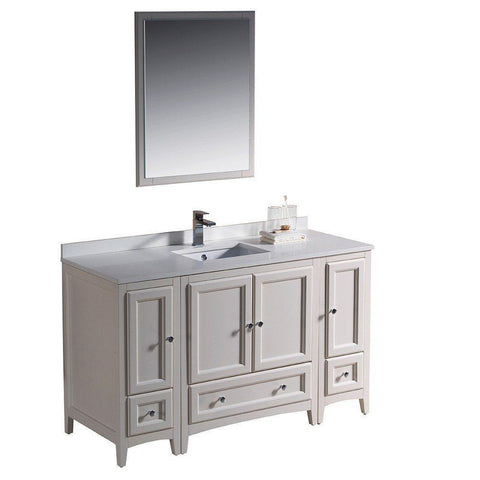 Image of Fresca Oxford 54" Traditional Bathroom Vanity FVN20-123012AW-FFT1030BN