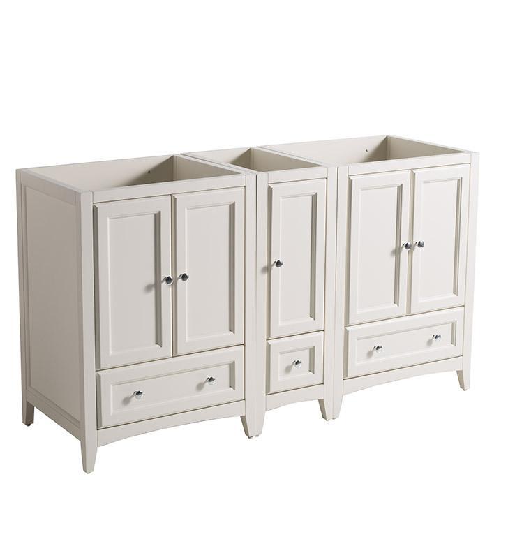 Fresca Oxford 60" Antique White Traditional Double Sink Bathroom Cabinets FCB20-241224AW