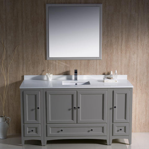 Image of Fresca Oxford 60" Bathroom Vanity FVN20-123612AW-FFT1030BN