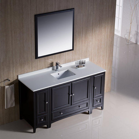 Image of Fresca Oxford 60" Bathroom Vanity FVN20-123612AW-FFT1030BN