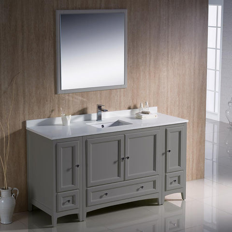 Image of Fresca Oxford 60" Bathroom Vanity FVN20-123612GR-FFT1030BN