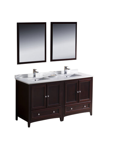 Image of Fresca Oxford 60" Double Sink Vanity FVN20-3030MH-FFT1030BN