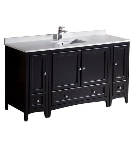 Image of Fresca Oxford 60" Espresso Traditional Bathroom Cabinets w/ Top & Sink FCB20-123612ES-CWH-U