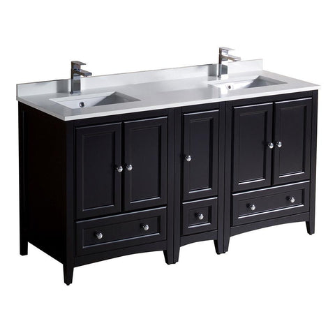 Image of Fresca Oxford 60" Traditional Double Sink Bathroom Cabinets FCB20-241224ES-CWH-U