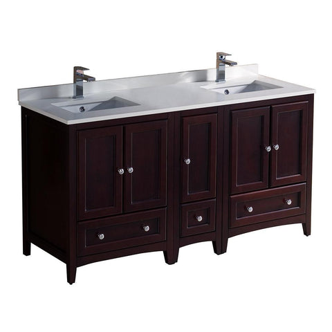 Image of Fresca Oxford 60" Traditional Double Sink Bathroom Cabinets FCB20-241224MH-CWH-U