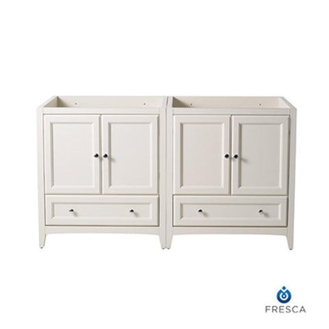 Image of Fresca Oxford 71" Antique White Traditional Double Sink Bathroom Cabinets