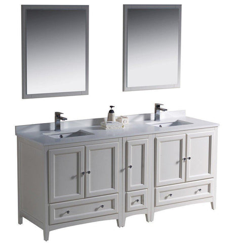 Image of Fresca Oxford 72" Double Sink Vanity FVN20-301230AW-FFT1030BN
