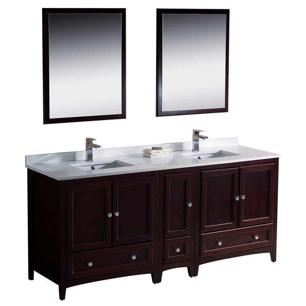 Fresca Oxford 72" Double Sink Vanity FVN20-301230MH-FFT1030BN