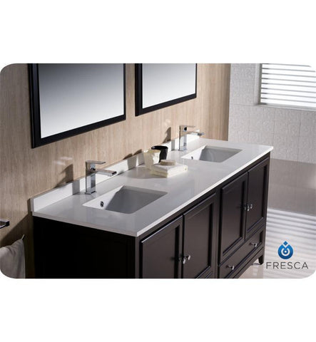 Image of Fresca Oxford 72" Double Sink Vanity FVN20-3636AW-FFT1030BN