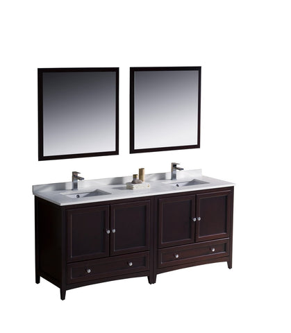 Image of Fresca Oxford 72" Double Sink Vanity FVN20-3636MH-FFT1030BN