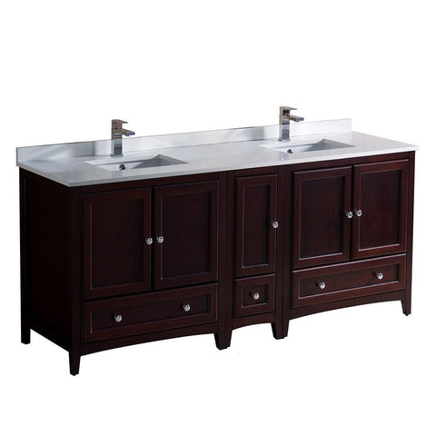 Image of Fresca Oxford 72" Traditional Double Sink Bathroom Cabinets FCB20-301230MH-CWH-U