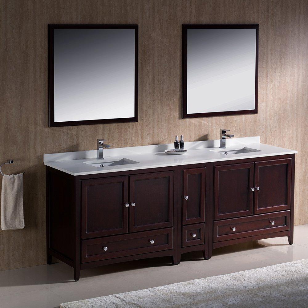 Fresca Oxford 84" Double Sink Vanity FVN20-361236AW-FFT1030BN
