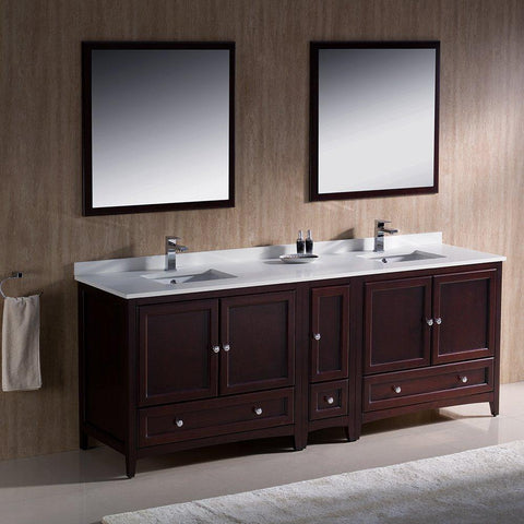 Image of Fresca Oxford 84" Double Sink Vanity FVN20-361236AW-FFT1030BN