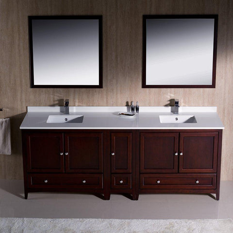 Image of Fresca Oxford 84" Double Sink Vanity FVN20-361236AW-FFT1030BN