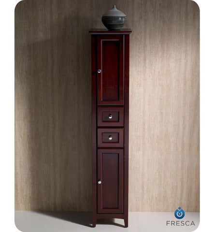 Image of Fresca Oxford Mahogany Tall Bathroom Linen Cabinet FST2060MH