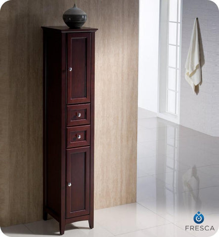 Image of Fresca Oxford Mahogany Tall Bathroom Linen Cabinet FST2060MH