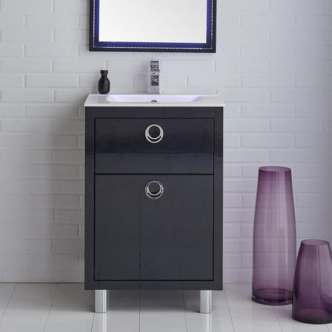 Image of Fresca Platinum Due 24" Glossy Cobalt Bathroom Vanity FPVN7824CB-FFT1030BN