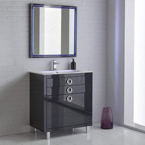 Image of Fresca Platinum Due 32" Glossy Cobalt Bathroom Vanity FPVN7832CB-FFT1030BN