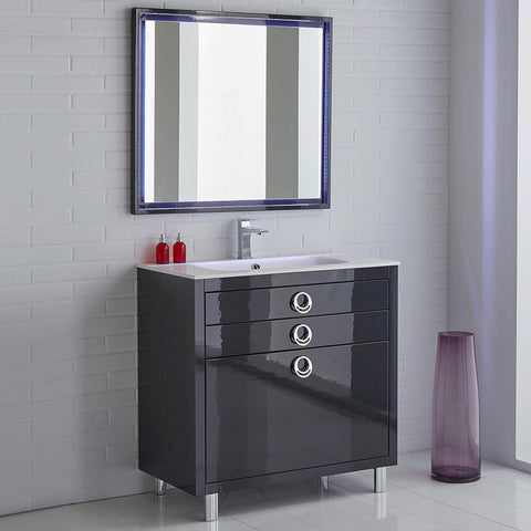 Image of Fresca Platinum Due 36" Glossy Cobalt Bathroom Vanity FPVN7836CB-FFT1030BN
