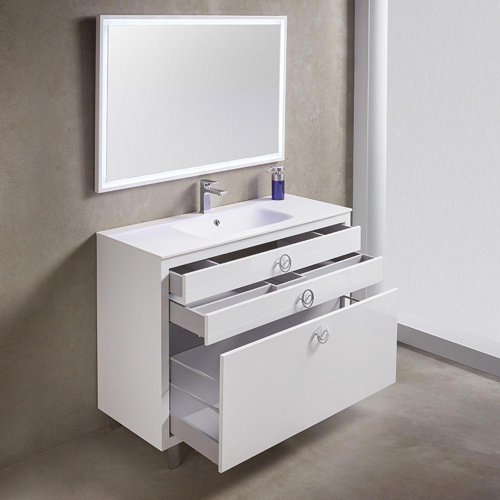 Fresca Platinum Due 48" Glossy White Bathroom Vanity FPVN7848WH-FFT1030BN