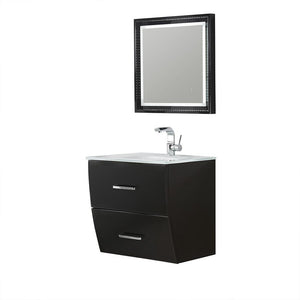 Fresca Platinum Wave 24" Glossy Black Modern Bathroom Vanity FPVN7624BL-FFT1030BN