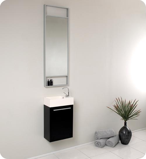 Fresca Pulito 16" Small Bathroom Vanity FVN8002BW-FFT1030BN