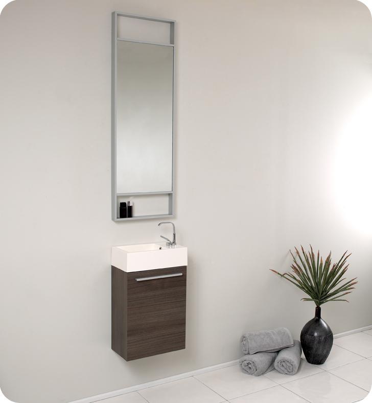 Fresca Pulito 16" Small Bathroom Vanity FVN8002BW-FFT1030BN