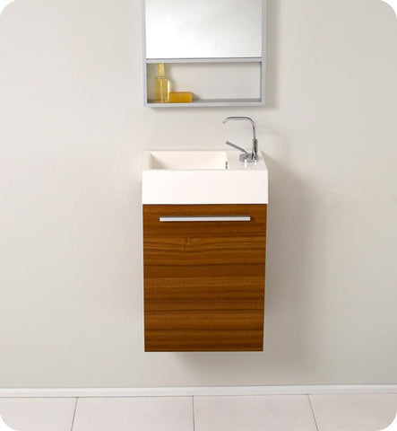 Image of Fresca Pulito 16" Small Bathroom Vanity FVN8002BW-FFT1030BN