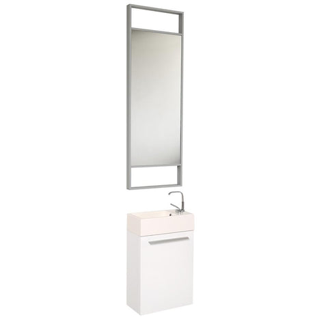 Fresca Pulito 16" Small Bathroom Vanity FVN8002WH-FFT1030BN