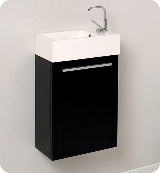 Fresca Pulito 16" Small Black Modern Bathroom Vanity w/ Integrated Sink | FCB8002BW-I