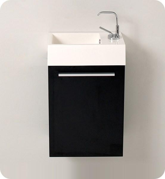 Fresca Pulito 16" Small Black Modern Bathroom Vanity w/ Integrated Sink | FCB8002BW-I