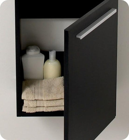 Image of Fresca Pulito 16" Small Black Modern Bathroom Vanity w/ Integrated Sink | FCB8002BW-I