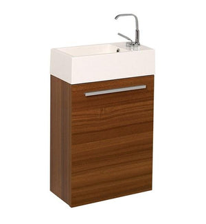 Fresca Pulito 16" Small Teak Modern Bathroom Vanity w/ Integrated Sink | FCB8002TK-I